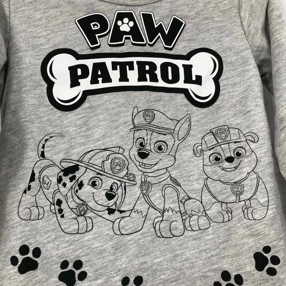 H&M Paw Patrol Long Sleeve Graphic Gray Tee Toddler 2T NEW
